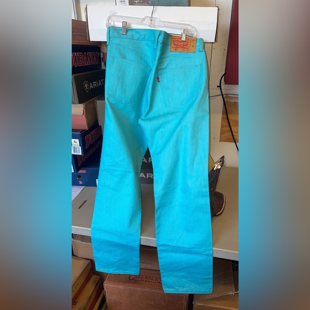 Original teal Levi jeans